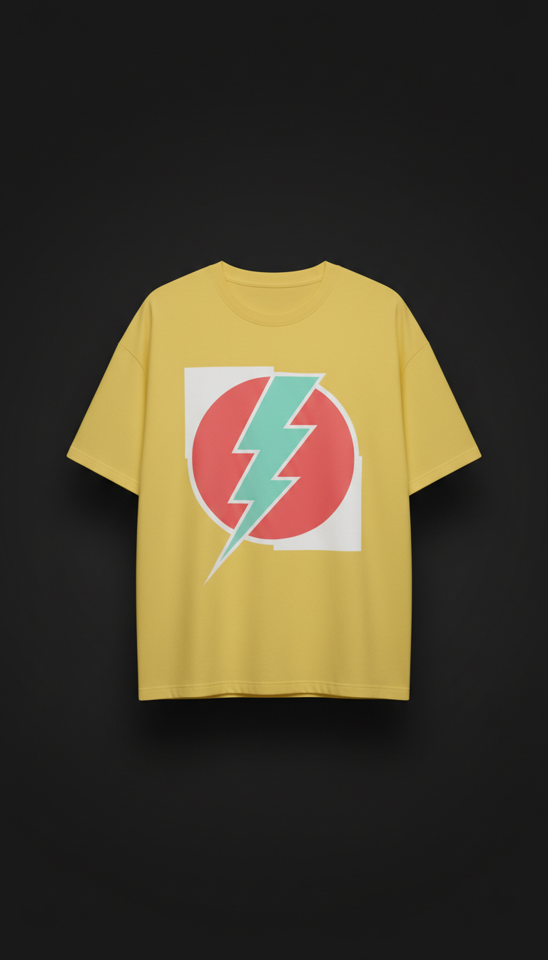 Oversized graphic T-shirt in hype yellow