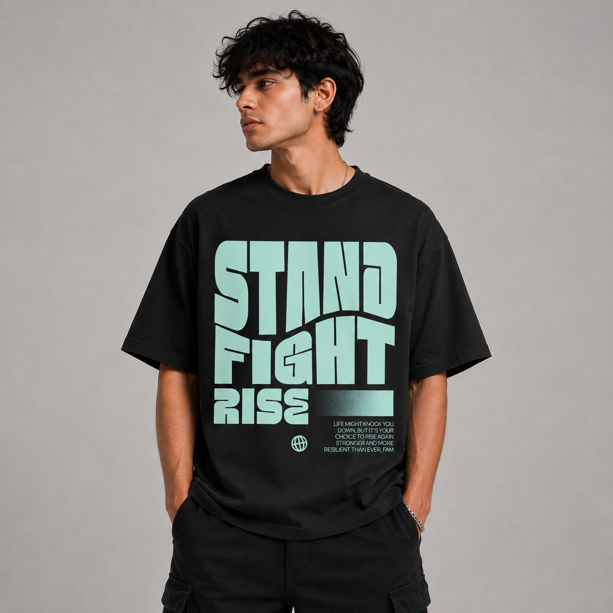 Stand Fight Rise Graphic Printed T-Shirt | VIROX Clothing