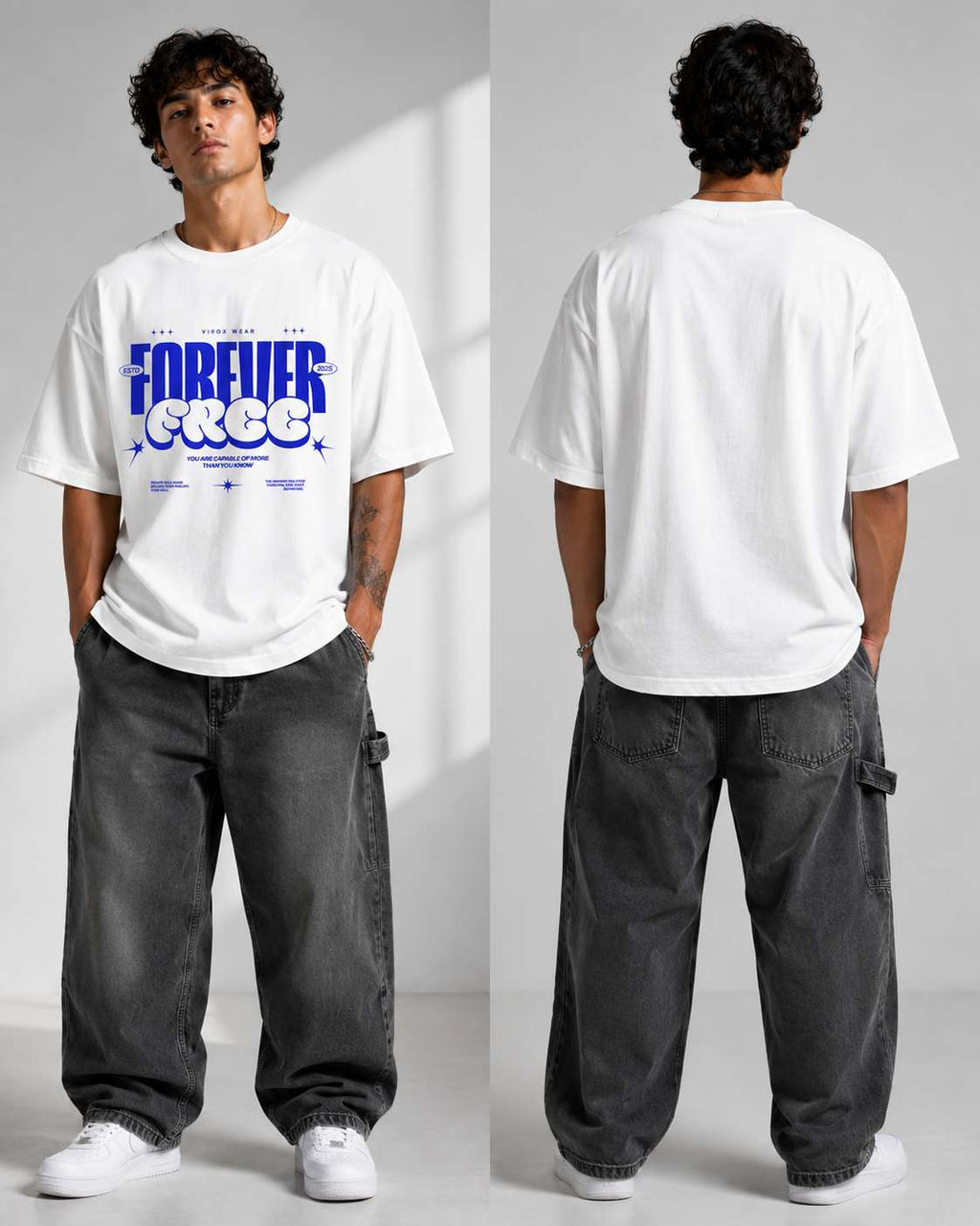 Forever Free Oversized T-Shirt – Minimal Typography Streetwear by Virox Wear