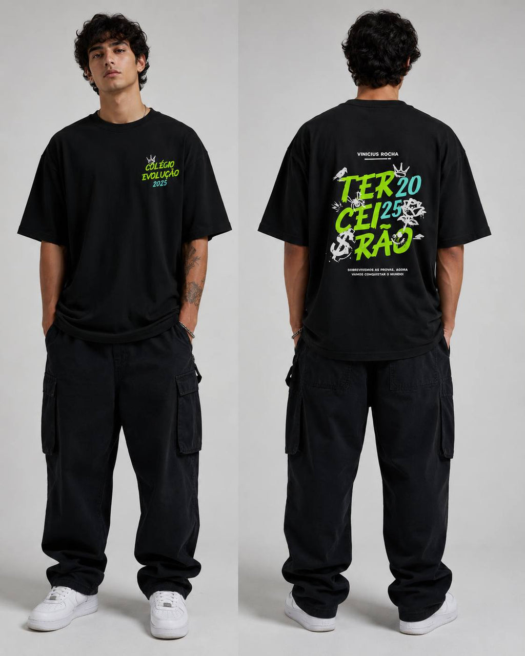 Colegio Evalucao Oversized Graphic T-Shirt – Streetwear College Style Tee